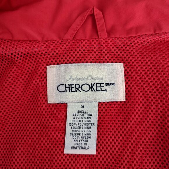 Vintage Bright Red Raincoat Windbreaker by Cherokee Size S - Picture 7 of 10